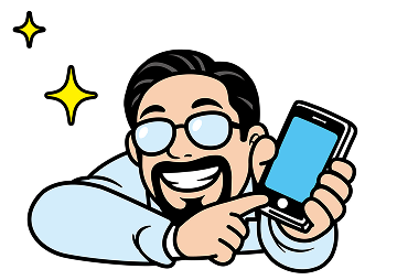 スマホを持つイラスト