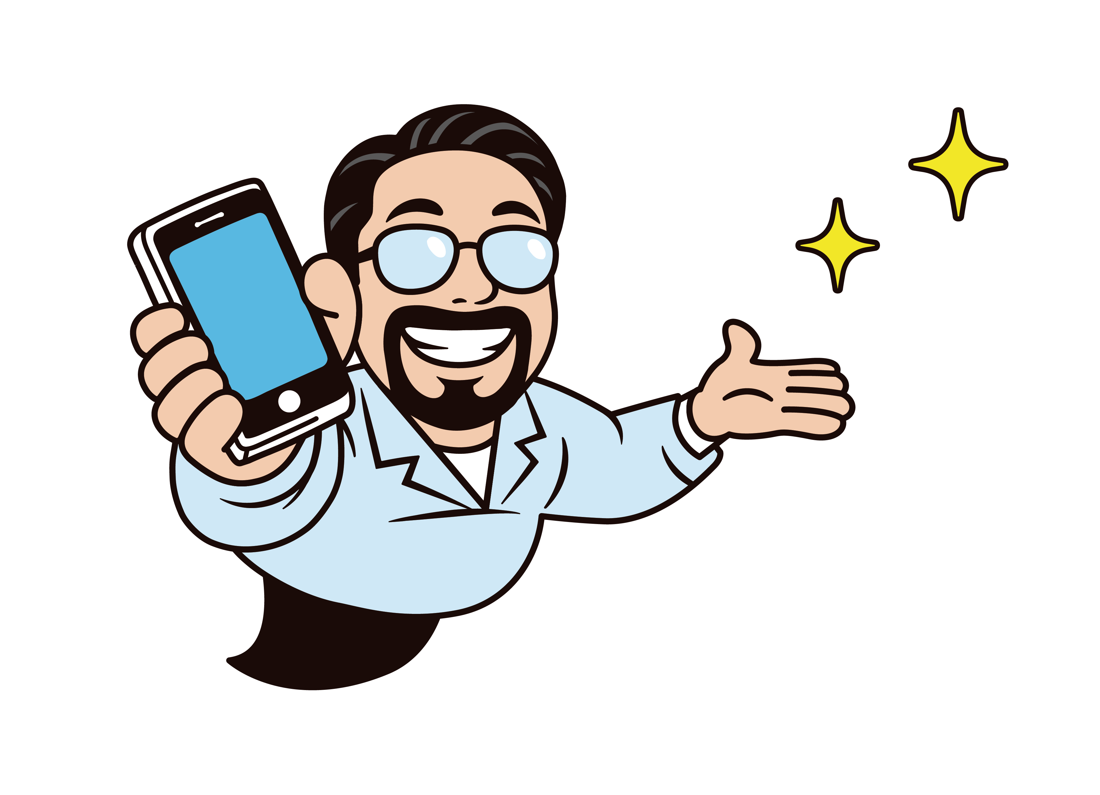 スマホを持つキャラクター